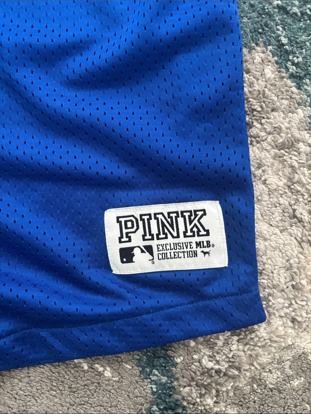 PINK Victoria's Secret Dodgers Royal Blue and White Baseball Jersey - Picture 2 of 6